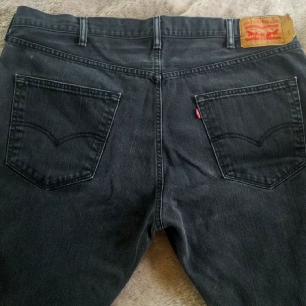 LEVI'S 501 BUTTON FLY STRAIGHT LEG BLACK EUC